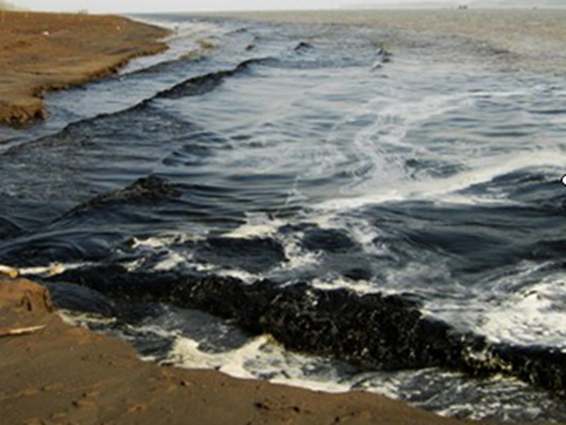 甘洪路附近的一個涵洞口，污水直排閩江白天野炊夜不歇